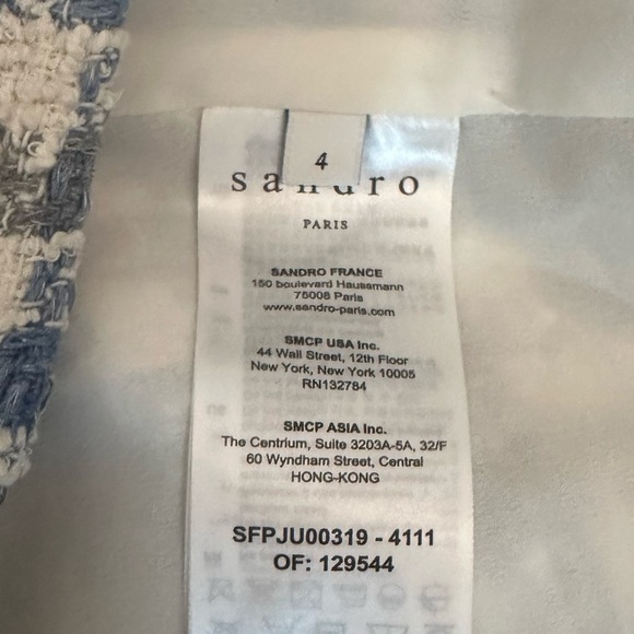 Sandro Womens Blue Calia Tweed Houndstooth Button Check Mini Skirt Size FR 4. @ - Picture 10 of 16